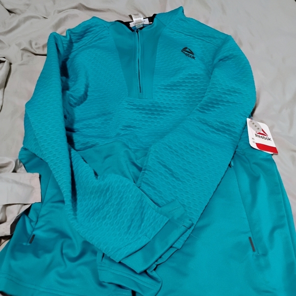 Reebok Pants - Reebok Blue Performance Jacket Lightweight Quarter-Zip
